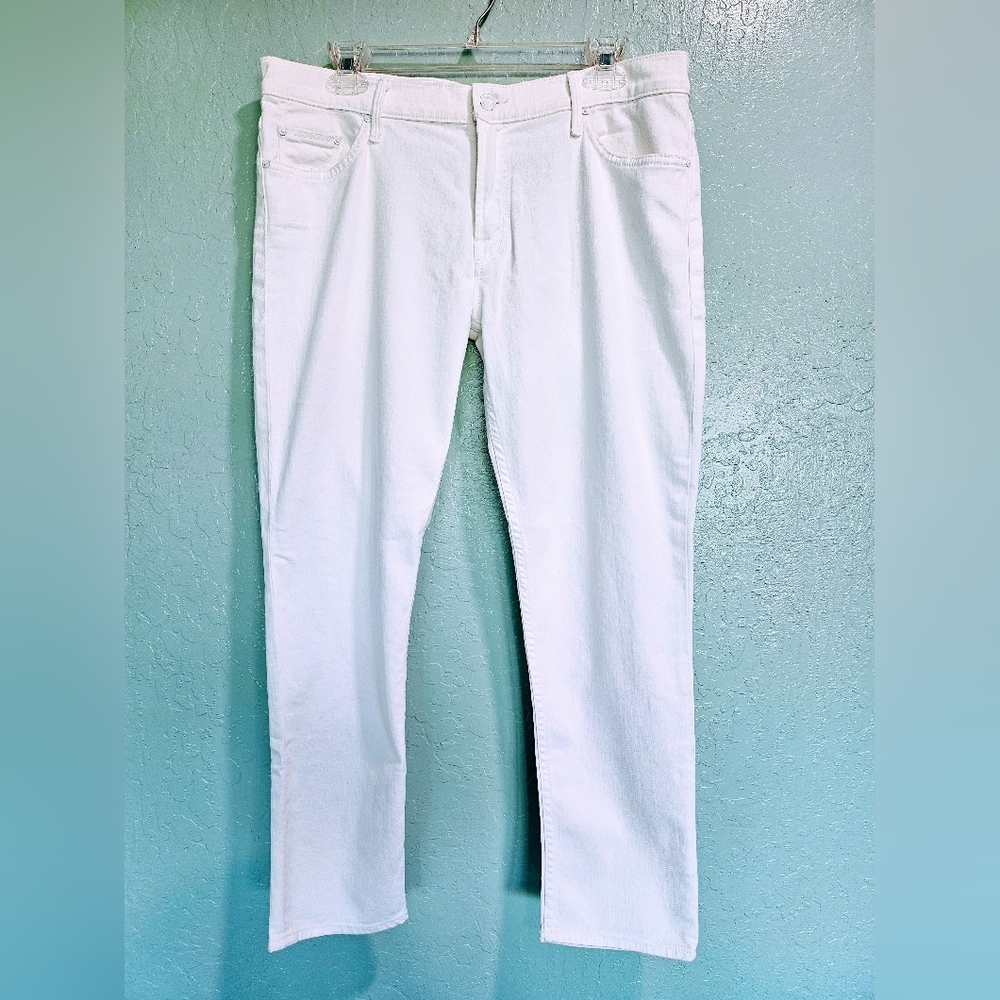 MOTHER Jeans THE DROPOUT "Mirror Mirror" White L 31